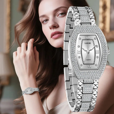 Luxury Diamond Womens Watch | Elegant Stainless Steel - TREASURE ESHOP