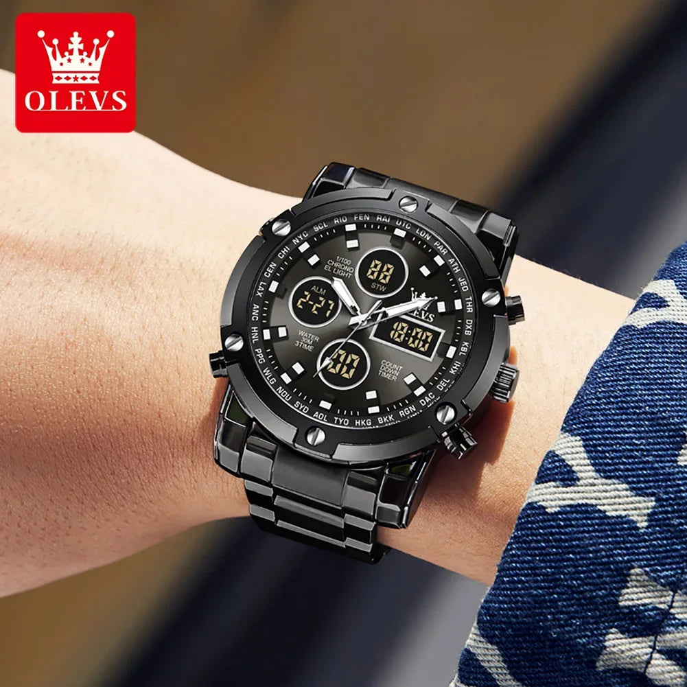 Men's Multifunctional Waterproof Electronic Watch - TREASURE ESHOP