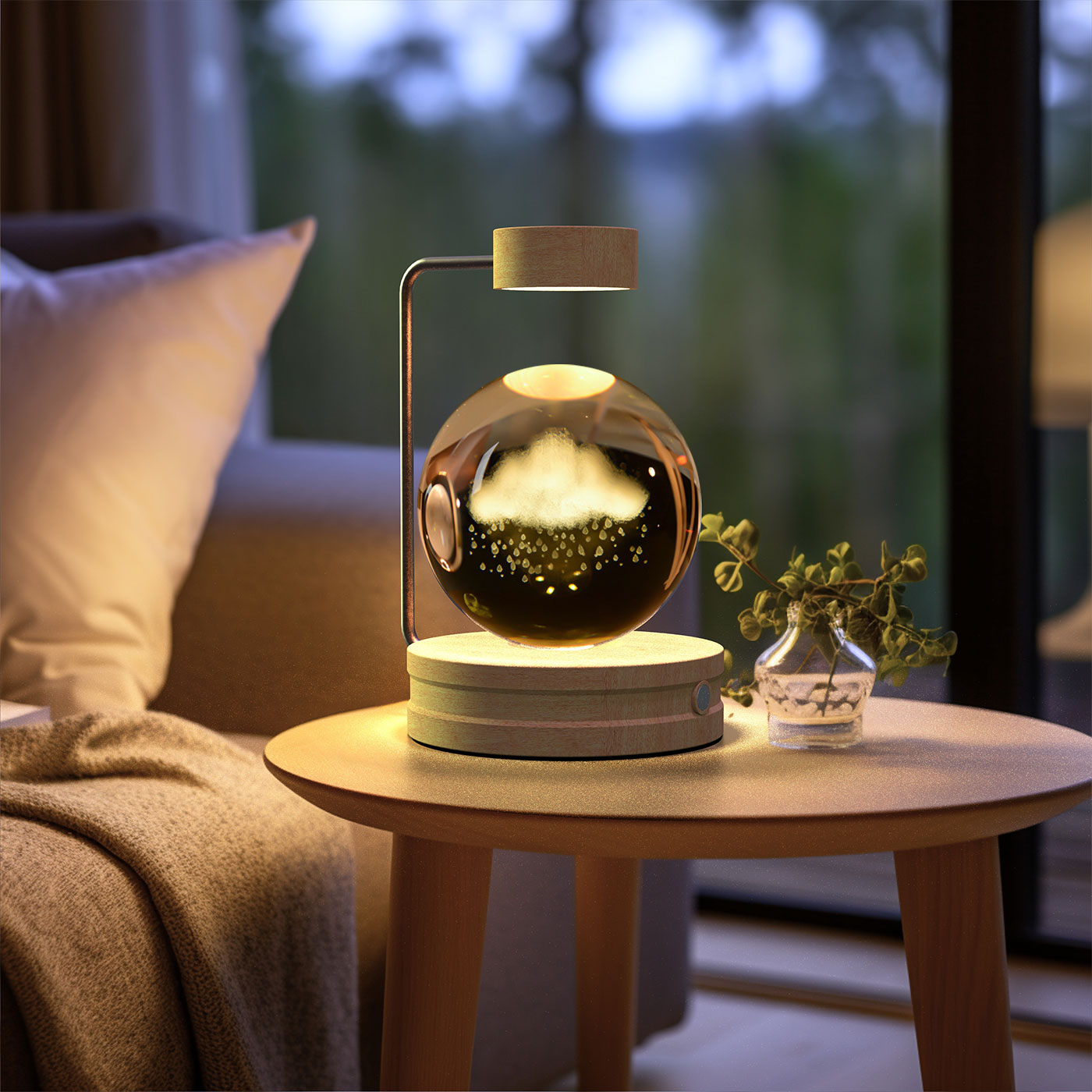 Magisches 3D Dinosaurier Nachtlicht – Kristall Kugel LED Lampe mit Warmlicht