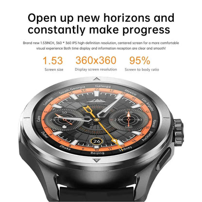 Ultra Outdoor Sports Smartwatch Men – 1.53” AMOLED HD, GPS, NFC, Compass, Heart Rate, Waterproof Bluetooth Calling Watch
