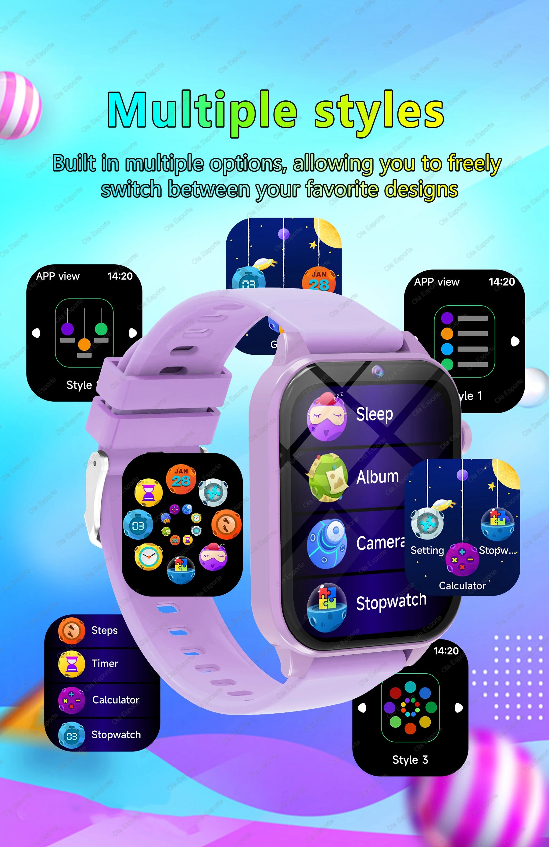 Kids Smart Watch with Camera Games – 1.83” Touch Screen, Fitness Tracker, Sleep Monitor, Alarm Gifts for Boys Girls - TREASURE ESHOP