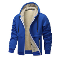 Casual Hoodies For Men Heavyweight Fleece Sweatshirt Winter Thick Sherpa Lined Hooded Zipper Jacket Thick Streetwear Coats - TREASURE ESHOP