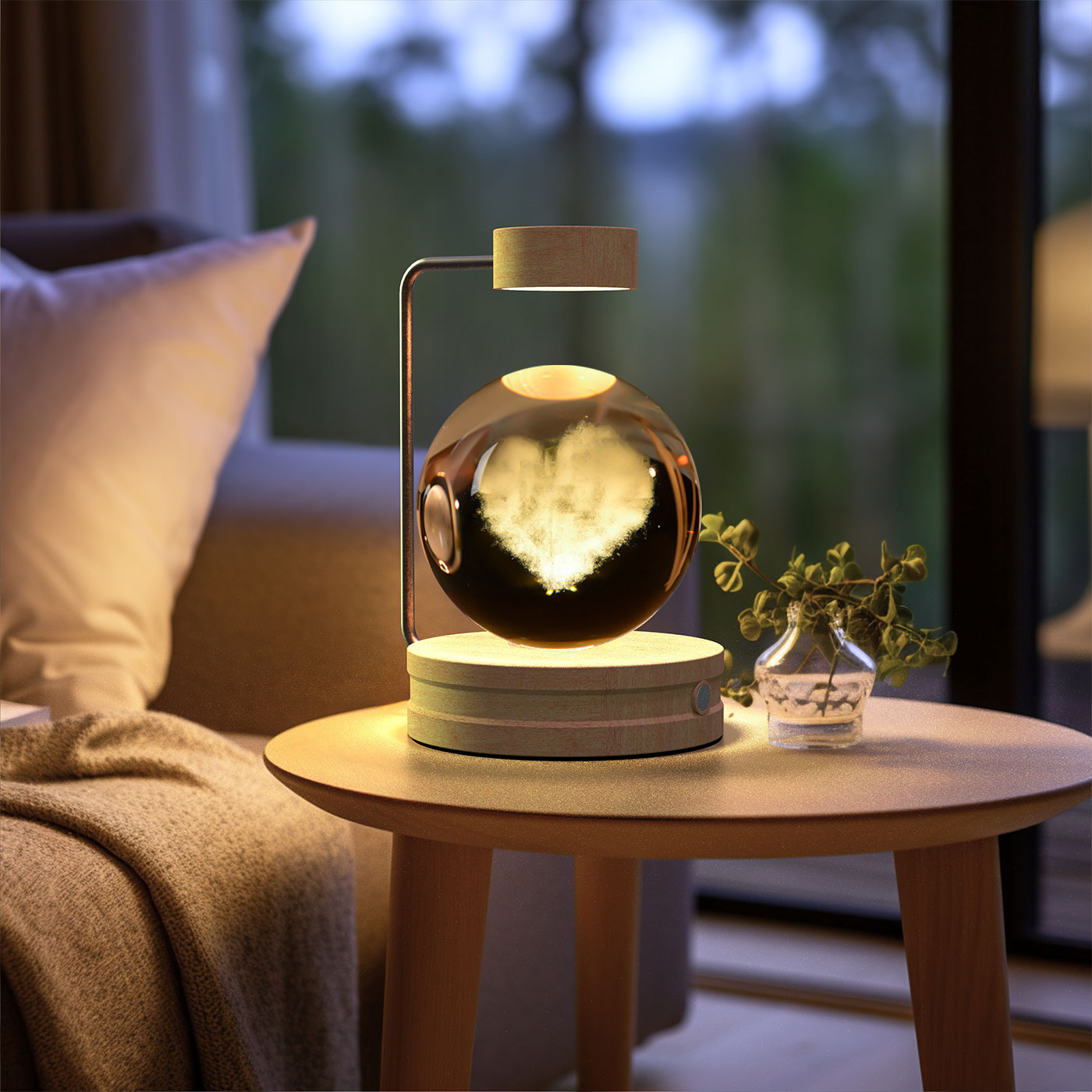 Magisches 3D Dinosaurier Nachtlicht – Kristall Kugel LED Lampe mit Warmlicht