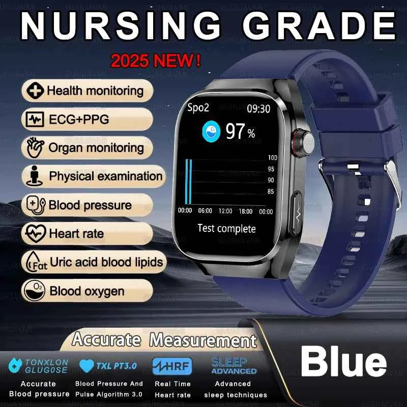 Men’s ECG+PPG Health Smartwatch – 2.04” AMOLED Sapphire, Blood Pressure, Oxygen, ECG, Body Composition, Bluetooth Call, IP68 Waterproof