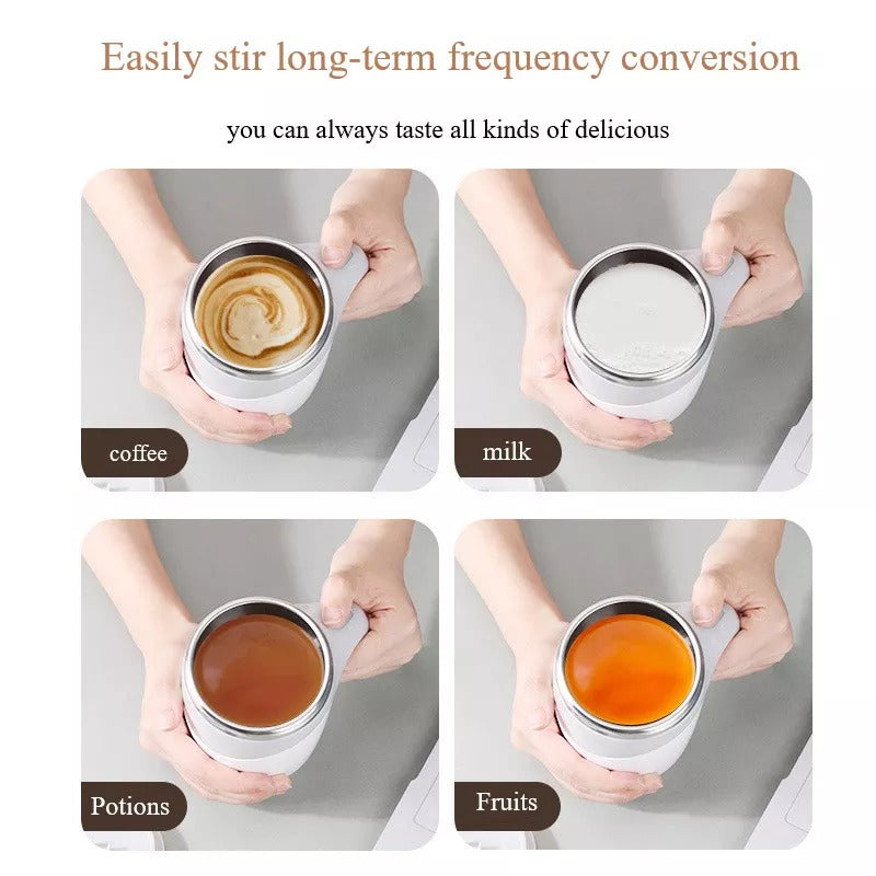 Selbstrührender Becher mit USB-Aufladung ✔ Perfekt gemixter Kaffee & Shakes auf Knopfdruck ✔ Magnetisches Rührsystem ✔ Ideal für Zuhause, Büro & Fitness.