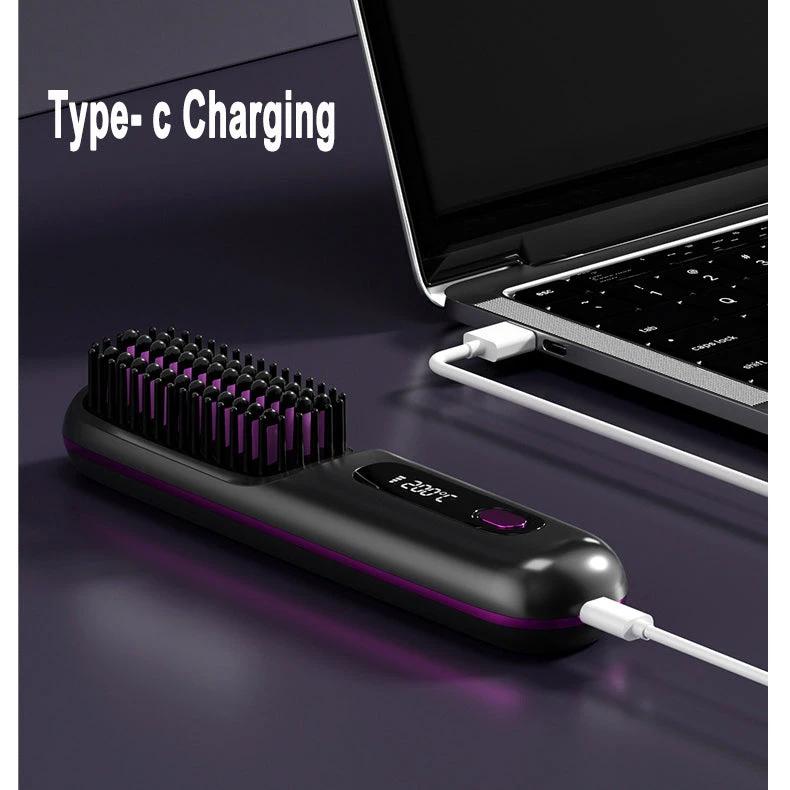 Kabelloser Haarglätter 2-in-1 – Tragbarer Lockenstab mit USB & Schnellheizfunktion