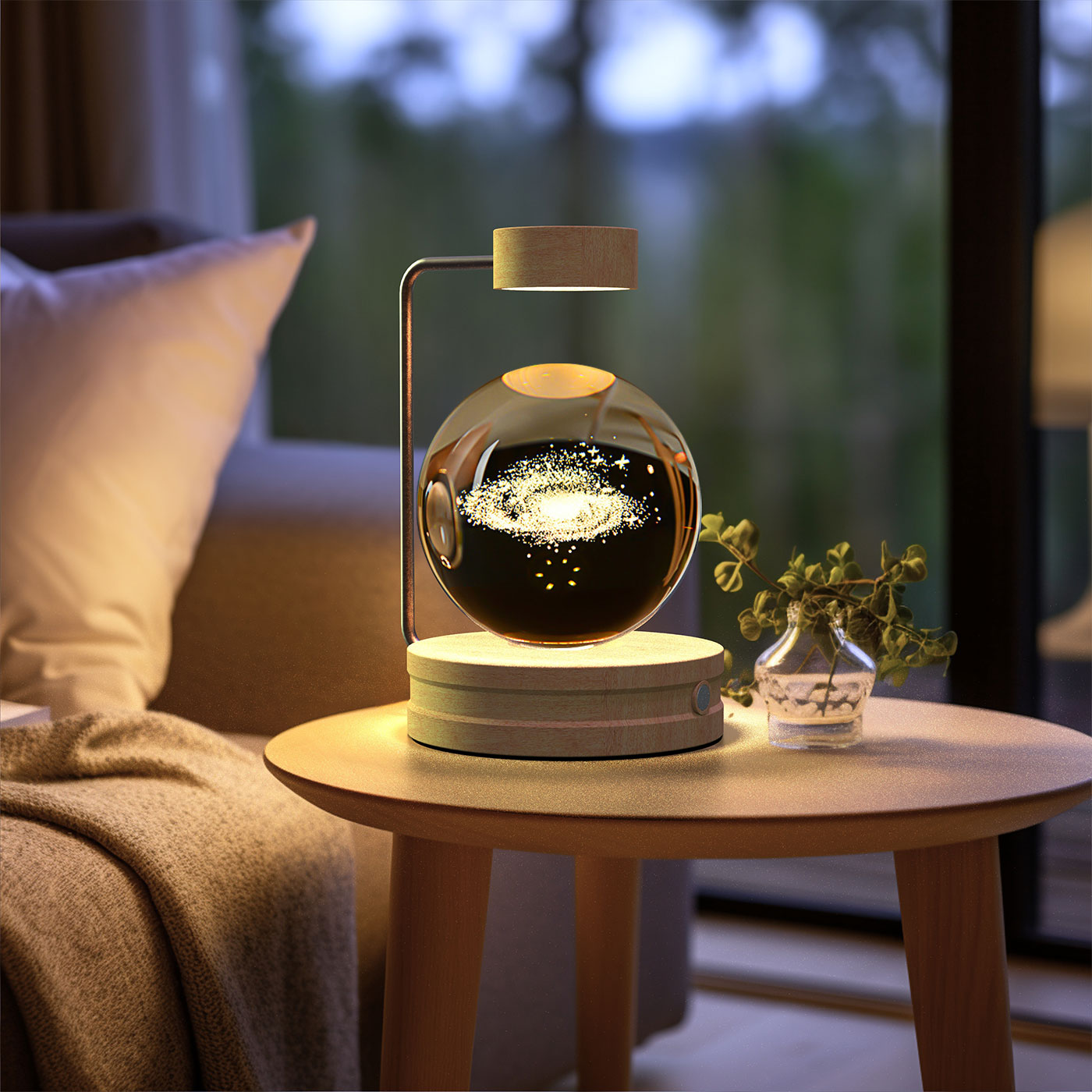 Magisches 3D Dinosaurier Nachtlicht – Kristall Kugel LED Lampe mit Warmlicht