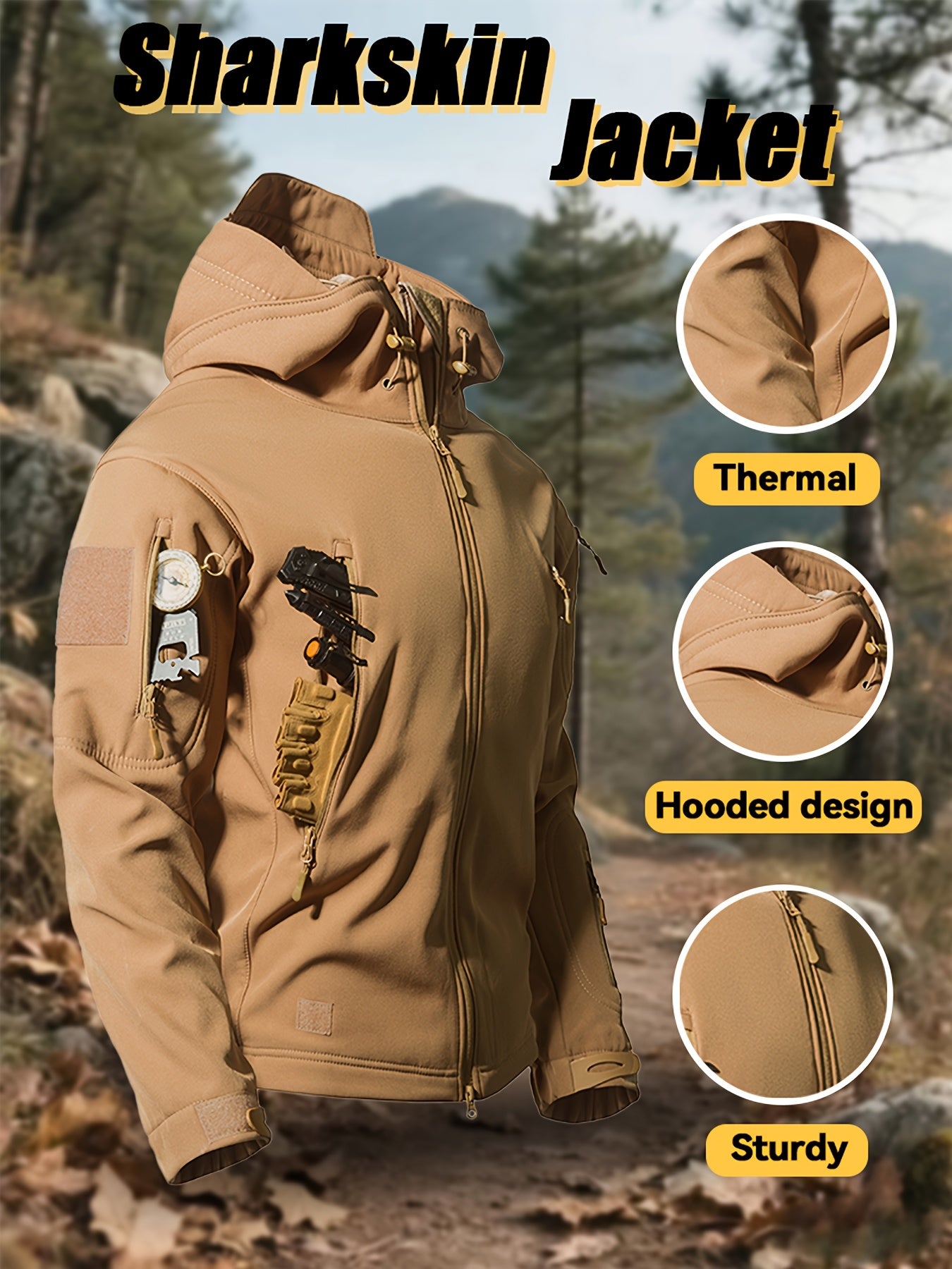 Men’s Winter Sharkskin Softshell Jacket & Pants Set – Thermal Outdoor Suit