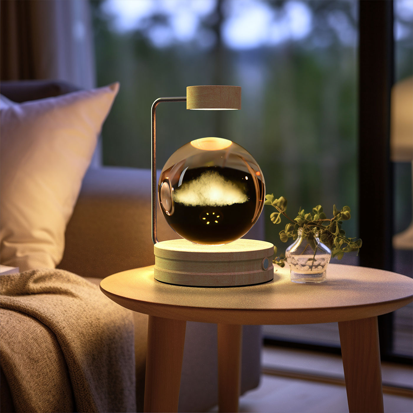 Magisches 3D Dinosaurier Nachtlicht – Kristall Kugel LED Lampe mit Warmlicht