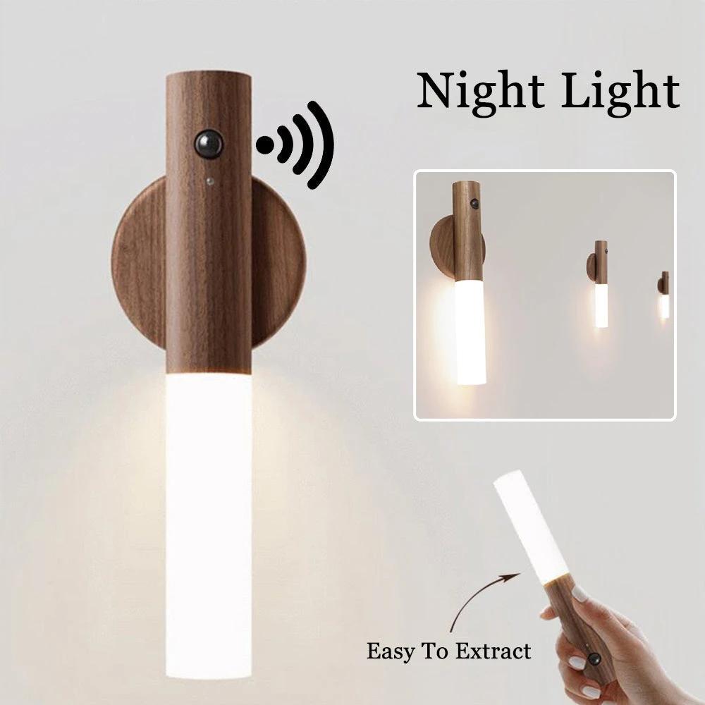 Motion Sensor LED Night Light – Wireless Magnetic USB Rechargeable Lamp for Home