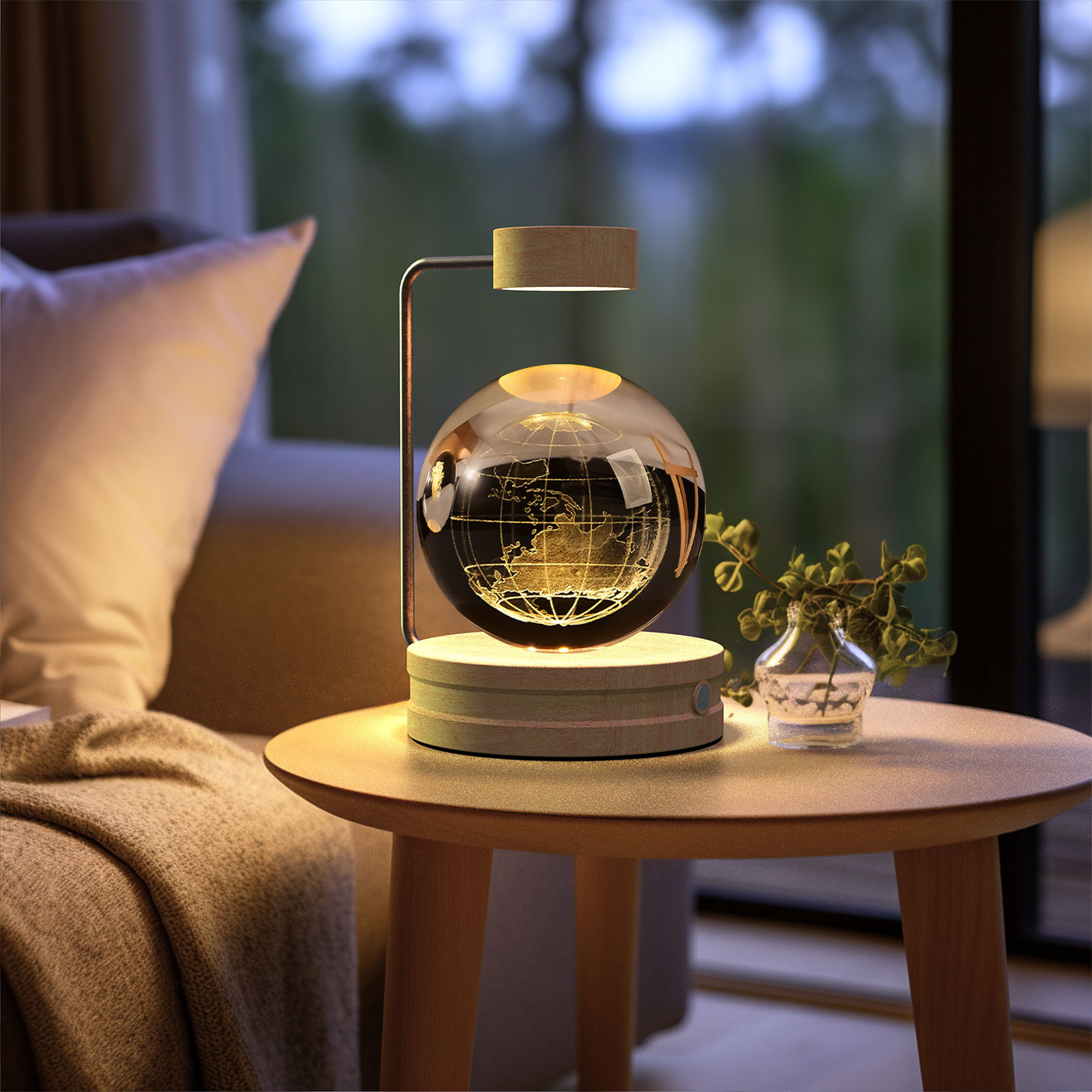 Magisches 3D Dinosaurier Nachtlicht – Kristall Kugel LED Lampe mit Warmlicht