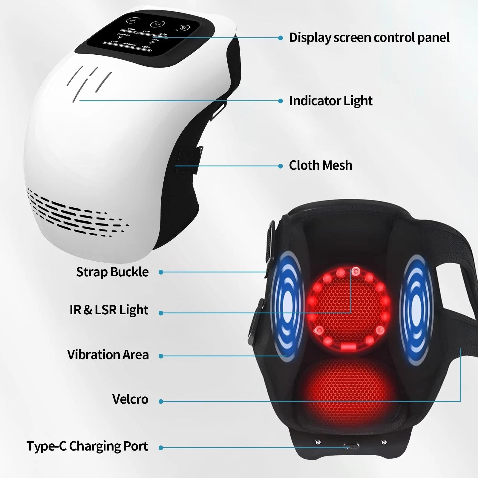 Heated Knee Massager with Infrared & Vibration – Wireless Pain Relief Device
