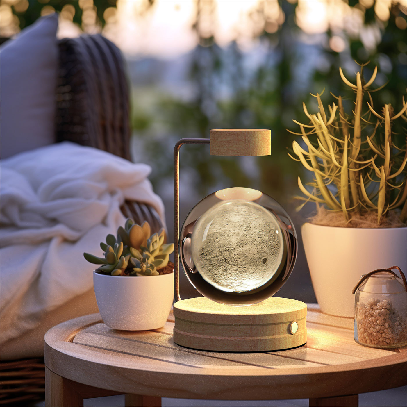 Magisches 3D Dinosaurier Nachtlicht – Kristall Kugel LED Lampe mit Warmlicht
