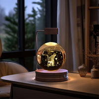 Magisches 3D Dinosaurier Nachtlicht – Kristall Kugel LED Lampe mit Warmlicht