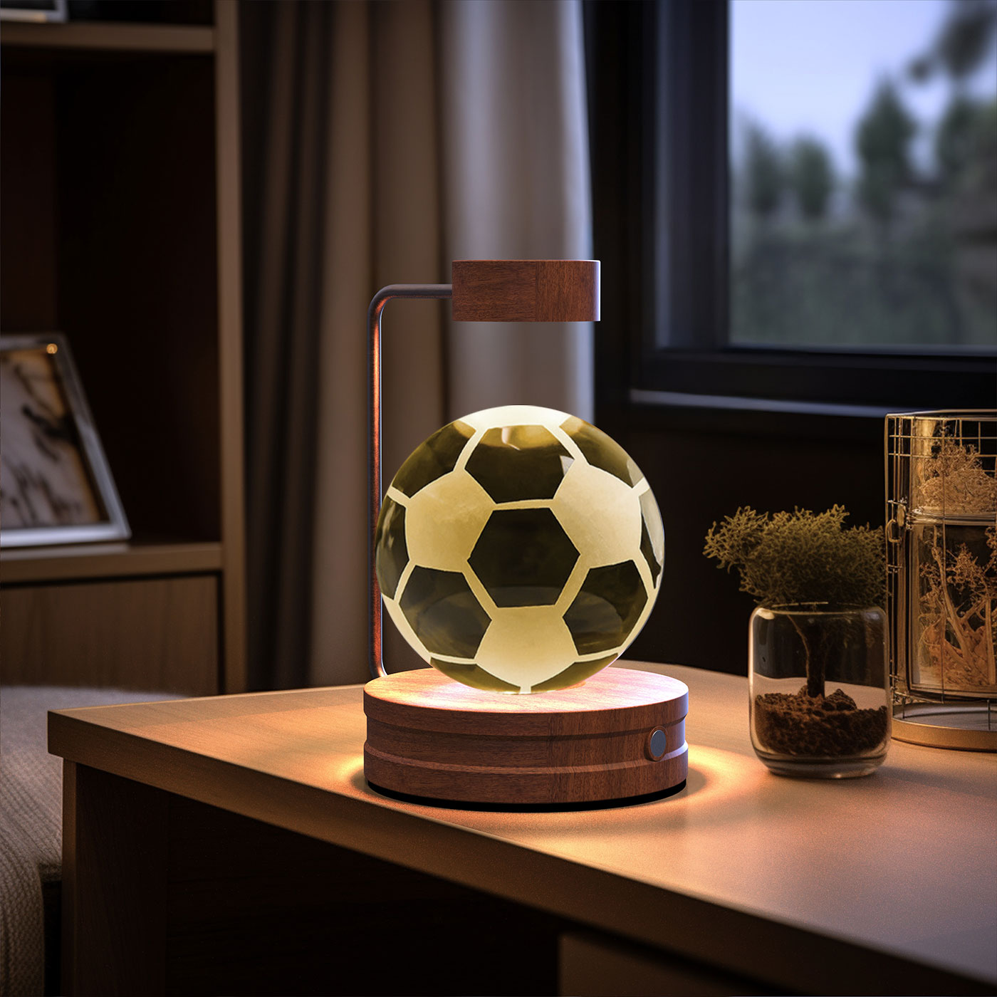 Magisches 3D Dinosaurier Nachtlicht – Kristall Kugel LED Lampe mit Warmlicht