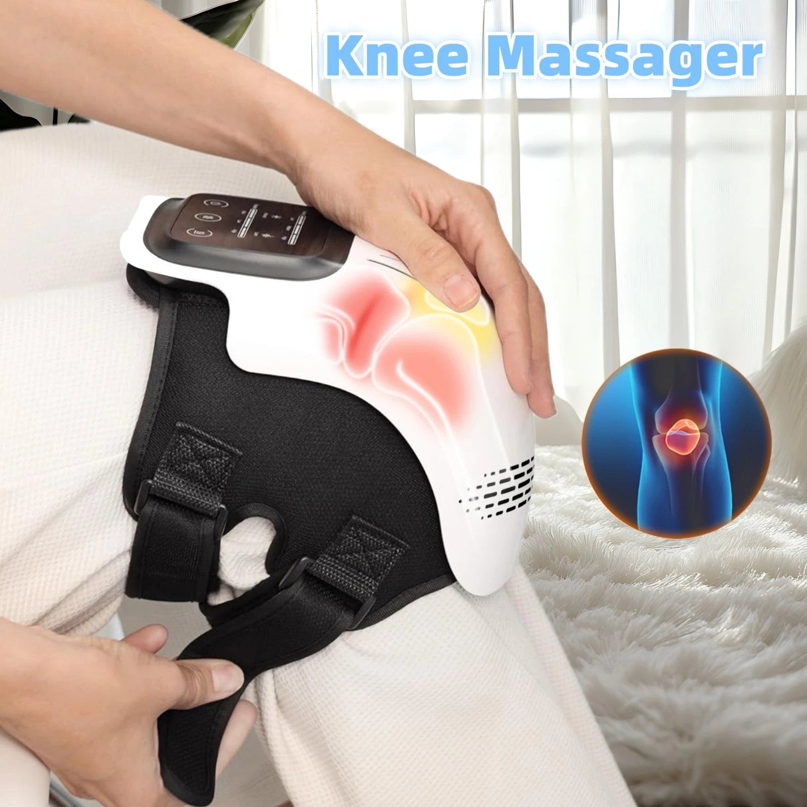 Heated Knee Massager with Infrared & Vibration – Wireless Pain Relief Device
