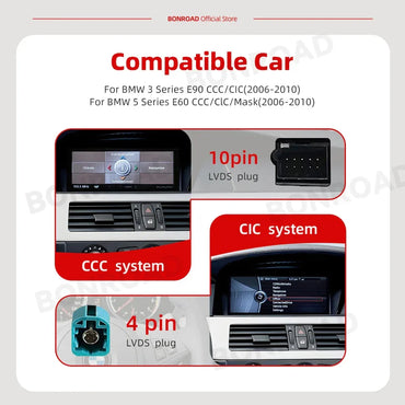 BMW E60 E90 CarPlay Android Auto | 8.8” Android 12 Multimedia - TREASURE ESHOP