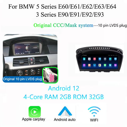 BMW E60 E90 CarPlay Android Auto | 8.8” Android 12 Multimedia - TREASURE ESHOP