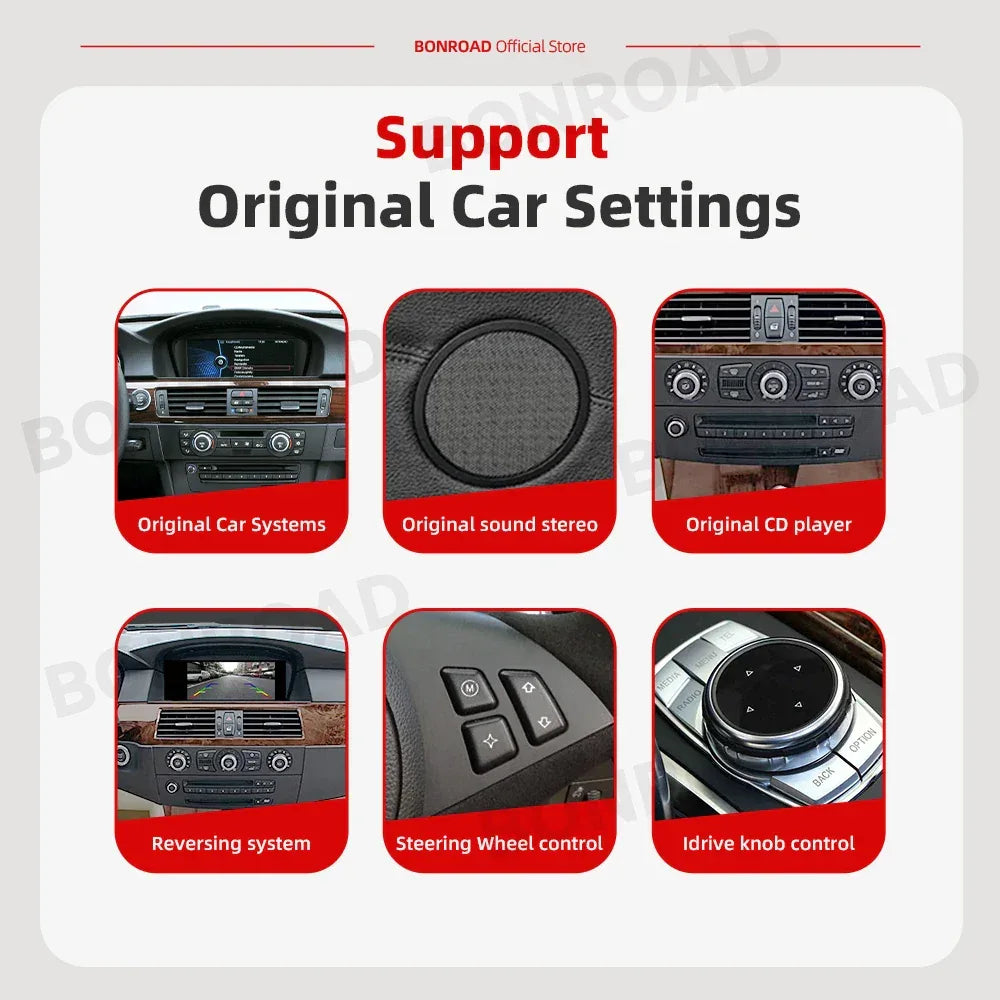 BMW E60 E90 CarPlay Android Auto | 8.8” Android 12 Multimedia - TREASURE ESHOP