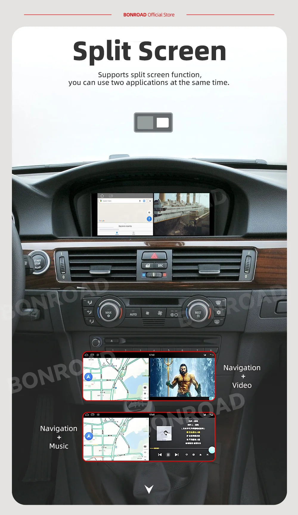 BMW E60 E90 CarPlay Android Auto | 8.8” Android 12 Multimedia - TREASURE ESHOP