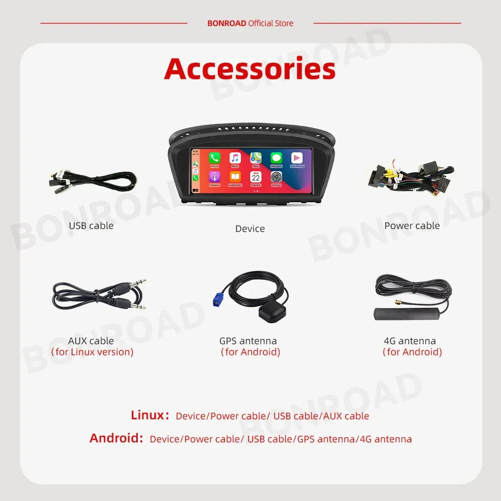 BMW E60 E90 CarPlay Android Auto | 8.8” Android 12 Multimedia - TREASURE ESHOP