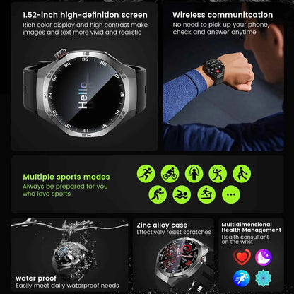 Men’s Smartwatch GT5 Pro – 1.52" HD AMOLED | GPS, Bluetooth Calling, Heart Rate Fitness Tracker | IP68 Waterproof