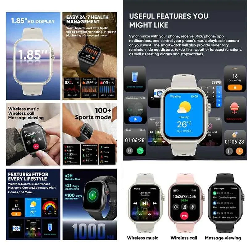 Watch Ultra 2 SE – 2025 Smartwatch for Men - Women | AMOLED | 1000mAh Battery