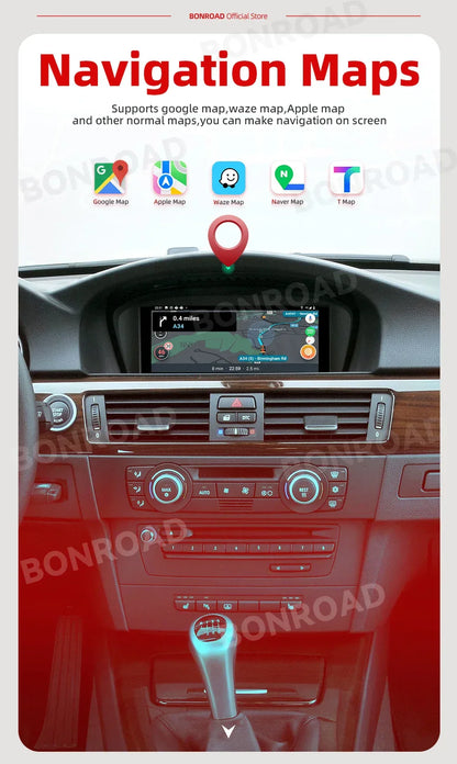 BMW E60 E90 CarPlay Android Auto | 8.8” Android 12 Multimedia - TREASURE ESHOP