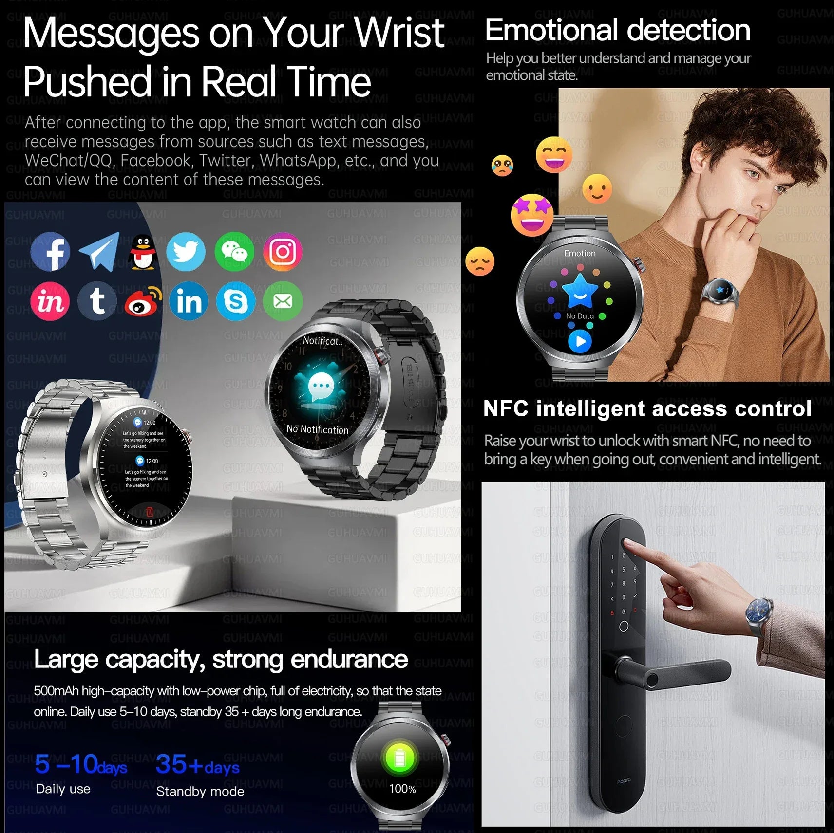 Health Trackr Smartwatch – Uric Acid, Blood Lipids ECG+PPG | 1.73” AMOLED | Body Analysis &amp; AI Diagnosis - TREASURE ESHOP