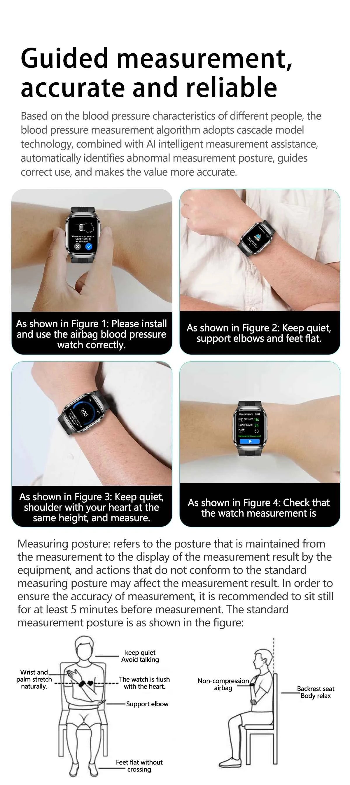 HUAWEI S17 Air Bag Smartwatch – 2.06” AMOLED HD | ECG + PPG | True Blood Pressure, Blood Fat SpO2 Monitor | NFC + Bluetooth Call