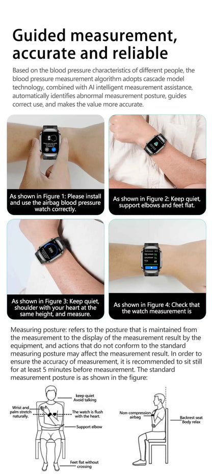 HUAWEI S17 Air Bag Smartwatch – 2.06” AMOLED HD | ECG + PPG | True Blood Pressure, Blood Fat SpO2 Monitor | NFC + Bluetooth Call