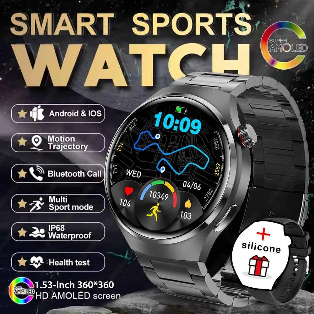Watch 4 GT Series Smartwatch – 1.53” AMOLED Display, Bluetooth Calling, Heart Rate & Sleep Monitor, Fitness Tracker for Men