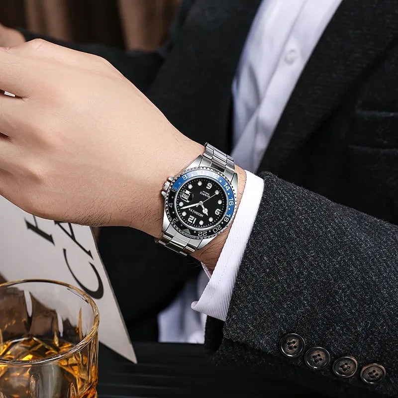 Men’s Sport Quartz Watch – Luxury Military Style, Shock Resistant, Full Steel Case, 3ATM Waterproof - TREASURE ESHOP