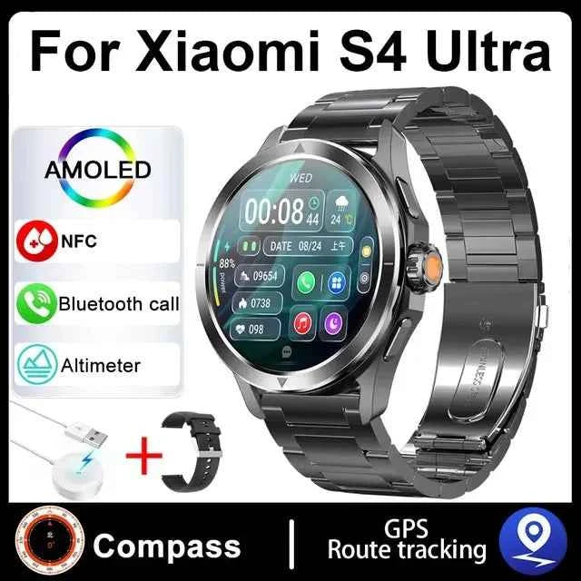 Ultra Outdoor Sports Smartwatch Men – 1.53” AMOLED HD, GPS, NFC, Compass, Heart Rate, Waterproof Bluetooth Calling Watch
