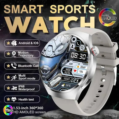 Watch 4 GT Series Smartwatch – 1.53” AMOLED Display, Bluetooth Calling, Heart Rate & Sleep Monitor, Fitness Tracker for Men