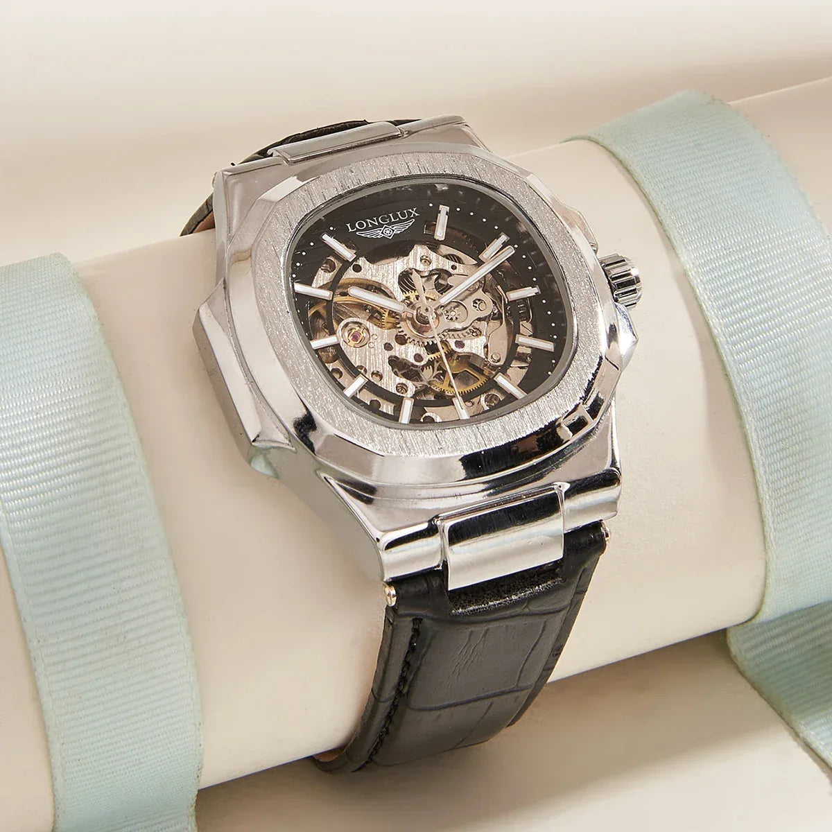 Automatic Skeleton Watch Men | Leather Luxury Waterproof - TREASURE ESHOP