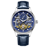 LIGE Men’s Automatic Mechanical Watch – Fashion Waterproof Skeleton Wristwatch - TREASURE ESHOP