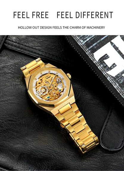 Luxury Automatic Skeleton Men’s Watch | Octagon Design - TREASURE ESHOP