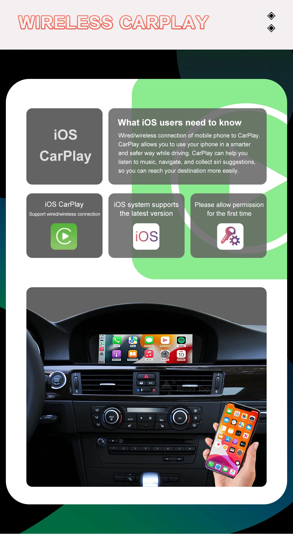 Wireless CarPlay BMW 3/5 Series 8.8” CarPlay Android Auto Screen - TREASURE ESHOP