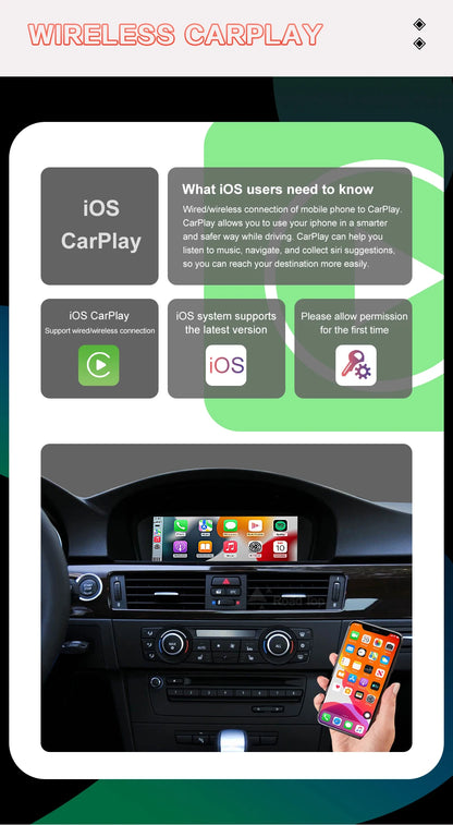 Wireless CarPlay BMW 3/5 Series 8.8” CarPlay Android Auto Screen - TREASURE ESHOP