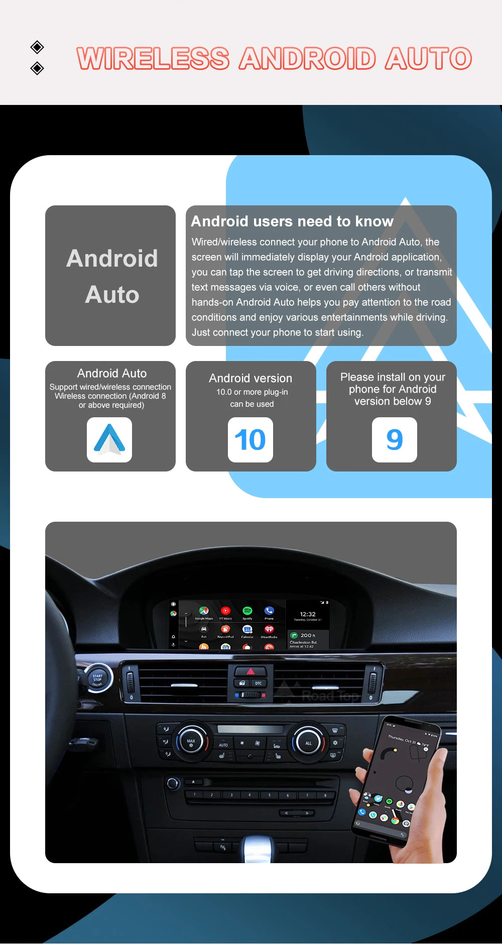 Wireless CarPlay BMW 3/5 Series 8.8” CarPlay Android Auto Screen - TREASURE ESHOP