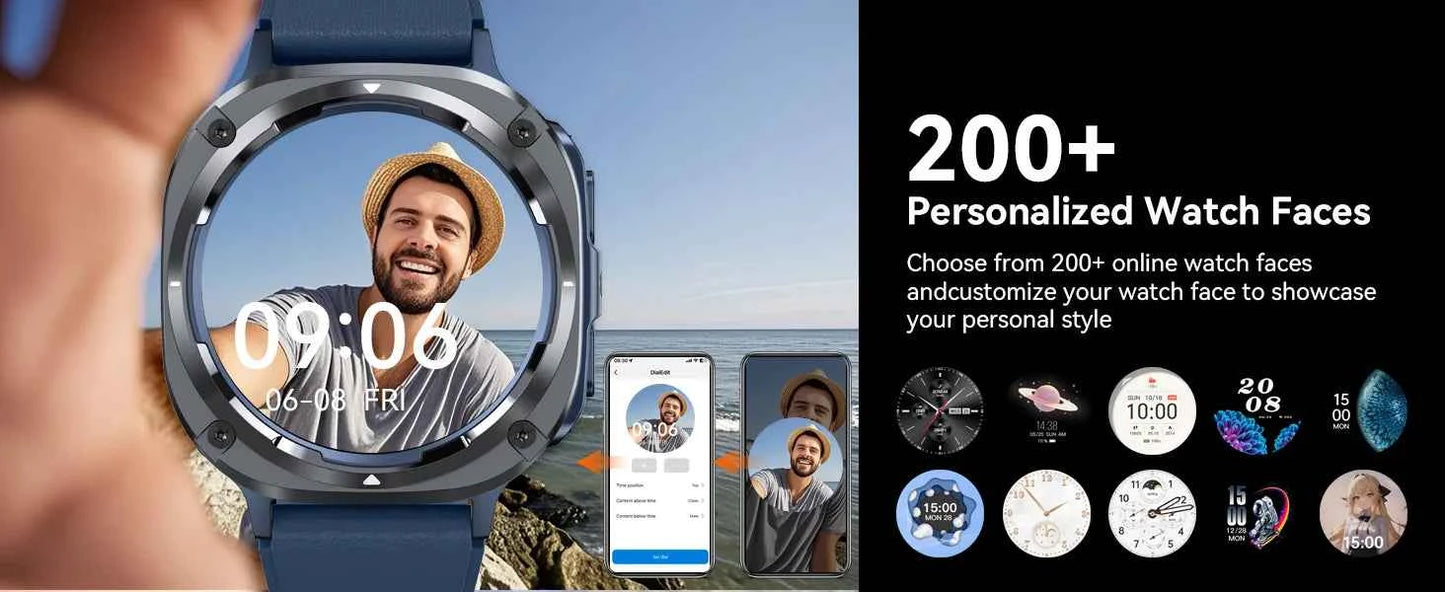 Watch 7 Ultra Smart Watch HD Round Display, Heart Rate, Blood Oxygen, GPS, Bluetooth Calling, IPX8 Waterproof