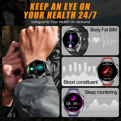 Health Trackr Smartwatch – Uric Acid, Blood Lipids ECG+PPG | 1.73” AMOLED | Body Analysis &amp; AI Diagnosis - TREASURE ESHOP