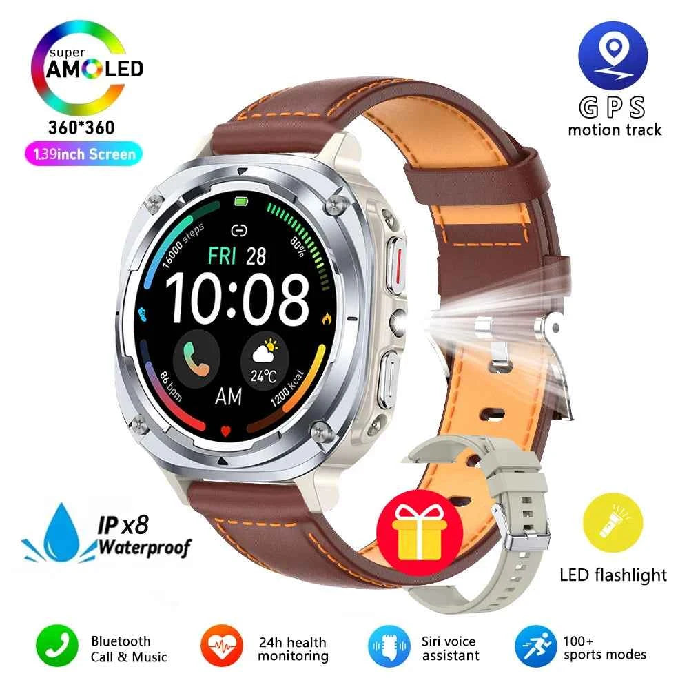 Watch 7 Ultra Smart Watch HD Round Display, Heart Rate, Blood Oxygen, GPS, Bluetooth Calling, IPX8 Waterproof
