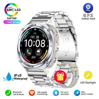 Watch 7 Ultra Smart Watch HD Round Display, Heart Rate, Blood Oxygen, GPS, Bluetooth Calling, IPX8 Waterproof