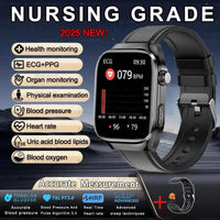 Men’s ECG+PPG Health Smartwatch – 2.04” AMOLED Sapphire, Blood Pressure, Oxygen, ECG, Body Composition, Bluetooth Call, IP68 Waterproof
