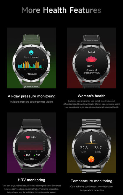 ECG+PPG Laser Health Smartwatch ET485 – Blood Pressure, Heart Rate, Uric Acid Body Composition | 1.43” AMOLED - TREASURE ESHOP
