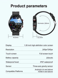 ChiBear Men’s Smartwatch – ECG+PPG Health Monitor | 1.28” HD Round Display | Bluetooth Call | Fitness &amp; Sports Waterproof Watch
