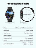 ChiBear Men’s Smartwatch – ECG+PPG Health Monitor | 1.28” HD Round Display | Bluetooth Call | Fitness &amp; Sports Waterproof Watch