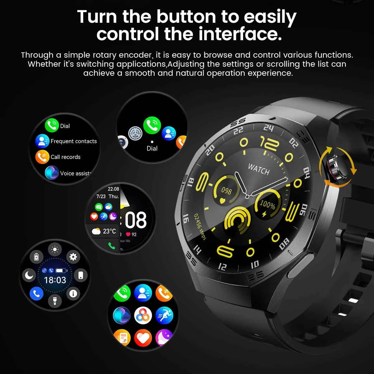 Men’s Smartwatch GT5 Pro – 1.52" HD AMOLED | GPS, Bluetooth Calling, Heart Rate Fitness Tracker | IP68 Waterproof